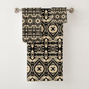 Noir Luxueux et Motif Doré
