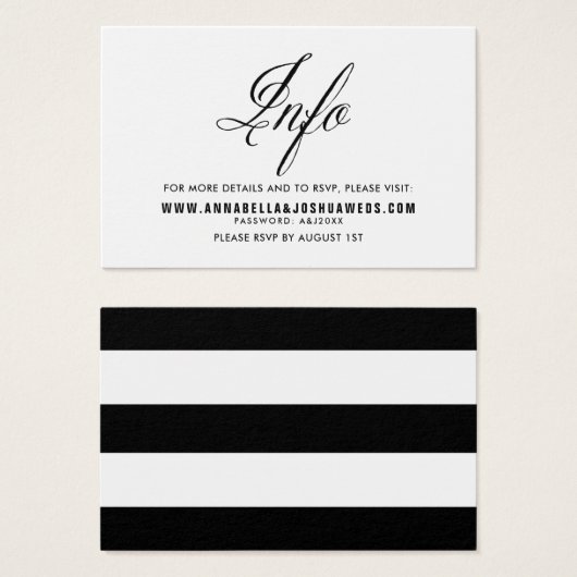 Noir M. & Mme Elegant Script Mariage Website II (Devant & derrière)