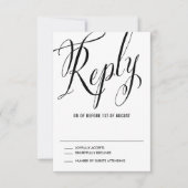 Noir M. & Mme Elegant Script Wedding RSVP (Devant)