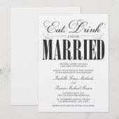 Noir Manger, Boire & Être Marié | FAIRE-PART DE MA (Devant / Derrière)