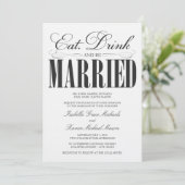 Noir Manger, Boire & Être Marié | FAIRE-PART DE MA (Debout devant)