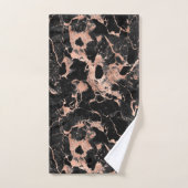 Noir Marbre Rose Gold Foil (Serviette à main)
