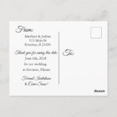 Noir Maroon Mariage Enregistrer la date Carte post (Dos)