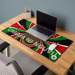 Noir Mat Kenya Drapeau Umoja ni Nguvu Élégant So
