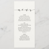 Noir + menu élégant blanc de mariage (Devant)