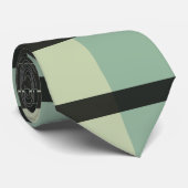 Noir, Mer Noire Vert Rétro Cravate rayée (Roulé)