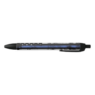 Noir Mince Ligne Bleue Drapeau-Grunge Stylo D'Applicati