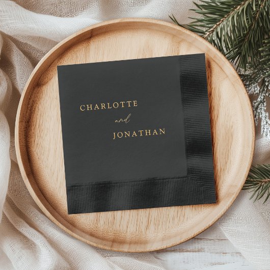 Noir minimaliste moderne mariage élégant