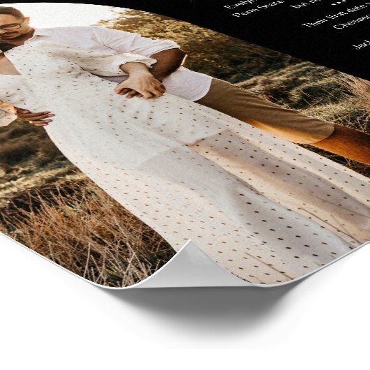 NOIR minimalistisch tafelnummer met leuke weetjes Poster (Hoek)