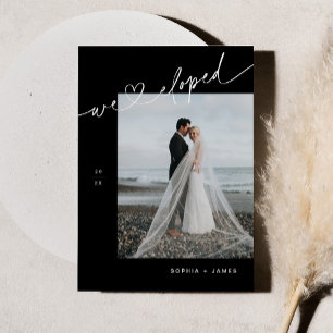 NOIR Minimalistische Hart Elopement Aankondiging