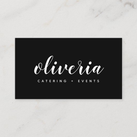 Noir minimum + calligraphie blanche | CARTE DE VIS (Devant)