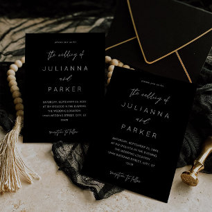 Noir MOD Calligraphie Faire-part de mariage