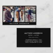 Noir modèle de carte de visite de photo de (Devant / Derrière)