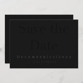 Noir moderne Appartement Enregistrer la carte Date (Devant / Derrière)