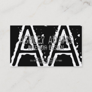 NOIR MODERNE DE CARTE DE VISITE DE MONOGRAMME