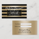 Noir moderne de la carte | de référence et rayures (Devant / Derrière)