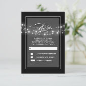 Noir moderne et élégant lampes à cordes carte RSVP (Debout devant)