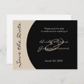 Noir moderne et le style Enregistrer la date Carte (Devant / Derrière)