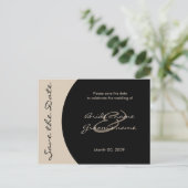 Noir moderne et le style Enregistrer la date Carte (Debout devant)