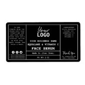 Noir moderne Étiquette du sérum (Devant)