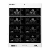 Noir moderne Étiquette du sérum (Feuille entière)