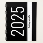 Noir moderne Gras simple bande personnalisée 2025 (Devant)