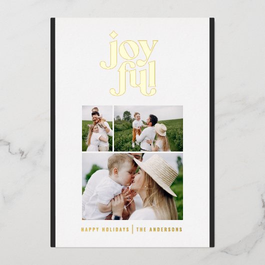 noir moderne joyeuse 3 photo foil vacances (Recto)