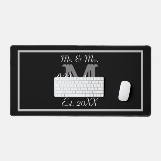 Noir moderne M. et Mme Nom Mariage (Clavier et souris)