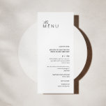 Noir moderne minimaliste | Carte de menu Mariage b<br><div class="desc">Elégante carte à plat mariage noir et blanc.</div>