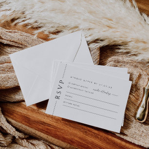 Noir moderne Noir Blanc Mariage Inviter RSVP Carte