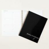 Noir moderne Simple Script Girly Monogramme 2025 (Devant avec enveloppe)