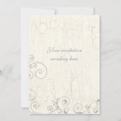 Noir 'n blanc Damas (lilas) Faire-part de mariage (Dos)