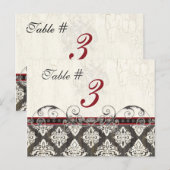 Noir 'n blanc Damas rouge Numéro de carte de la ta (Devant / Derrière)