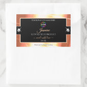 Noir Noble brillant Saumon crème Logo Étiquette de (Sac)