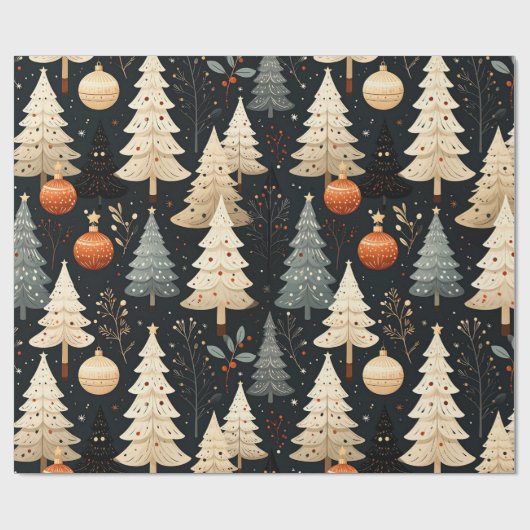 Noir Noël tree Cadeaupapier (Vlak)