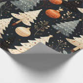 Noir Noël tree Cadeaupapier (Hoek)