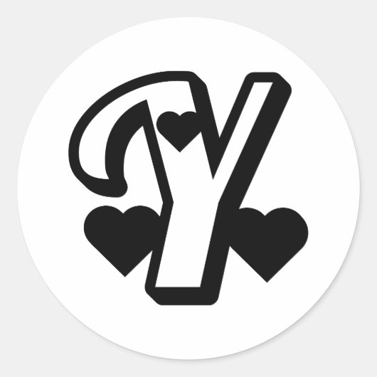 noir, Noir, corbeau, sable, lettre Y autocollants  (Devant)