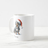 Noir Noir Dachshund Chien Casquette café Mug (Devant gauche)