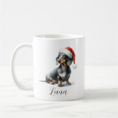 Noir Noir Dachshund Chien Casquette café Mug (Gauche)
