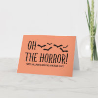 Noir oh la carte de voeux de Halloween d'horreur