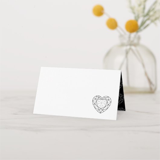 noir onyx coeur bijoux ligne art invité cartes pla (Devant)