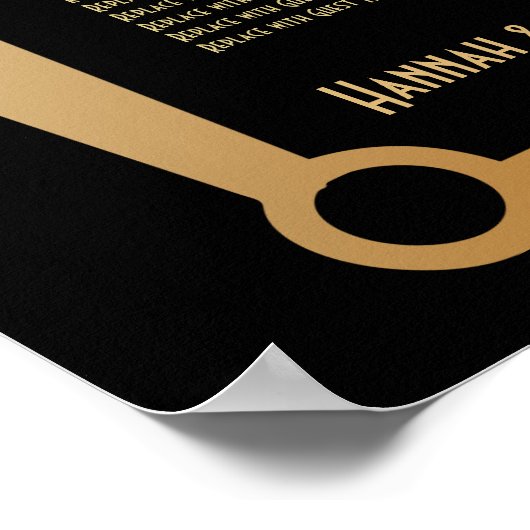 Noir & Or Art Déco 12 Tables Tableau de siège (Coin)