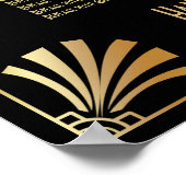 Noir & Or Art Déco 16 Tables Tableau de siège (Coin)