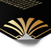 Noir & Or Art Déco 16 Tables Tableau de siège (Coin)