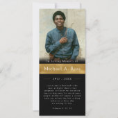 Noir & Or | Carte de prière funéraire (Devant)