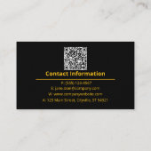 Noir & Or – Carte de visite Premium de luxe (Dos)