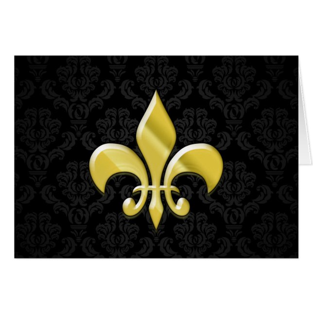 Noir/or Damask Fleur de Lis (Devant horizontal)