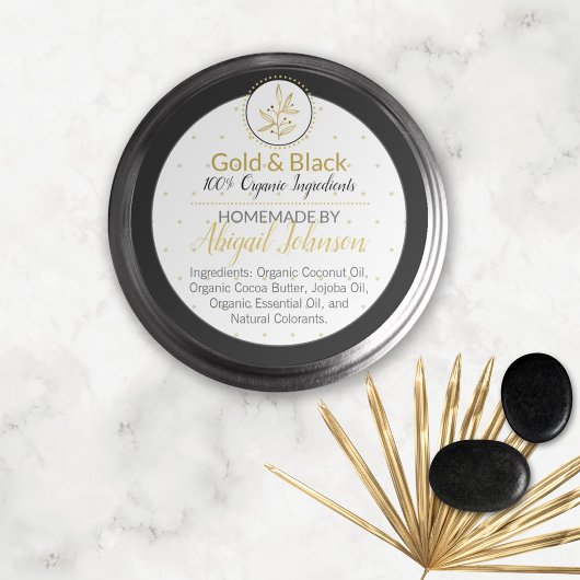 Noir & Or Étiquette de Beurre de Corps ou de Beurr