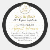 Noir & Or Étiquette de Beurre de Corps ou de Beurr (Devant)