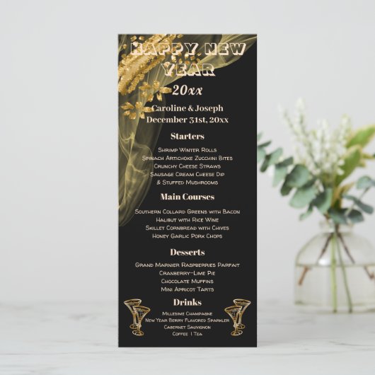 Noir & Or Nouvel An Menu & Champagne (Debout devant)
